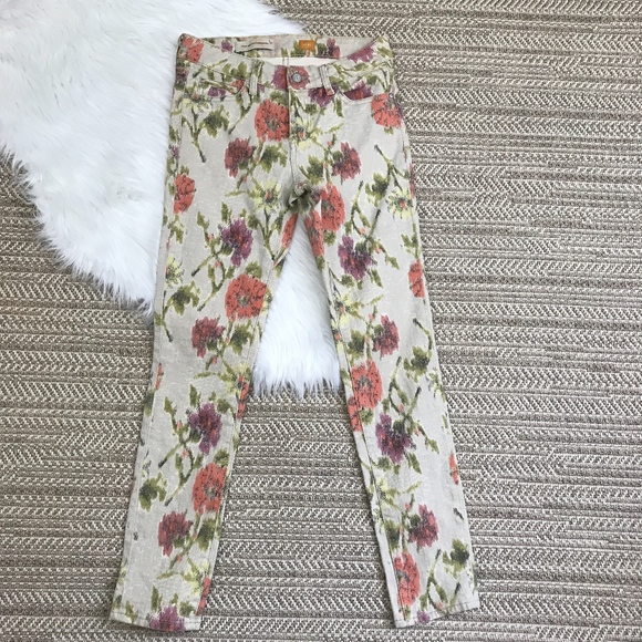 Anthropologie Floral Ikat Print Stet Jeans - Picture 3 of 8